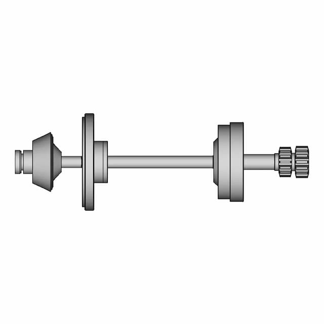 Sample Shaft With Mounting Plates, Angle Clutch And Gear | High-Quality CAD Model