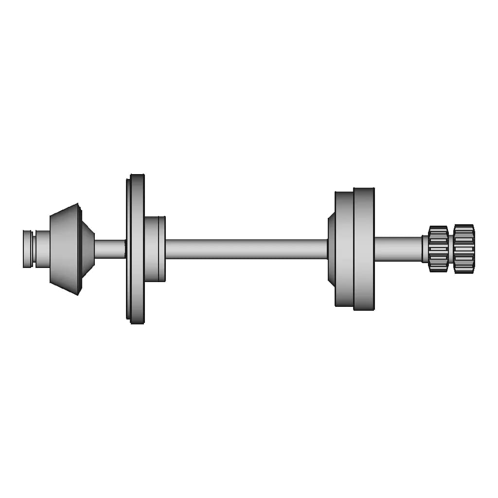 Sample Shaft With Mounting Plates, Angle Clutch And Gear | High-Quality CAD Model_90_0_degree_snapshot