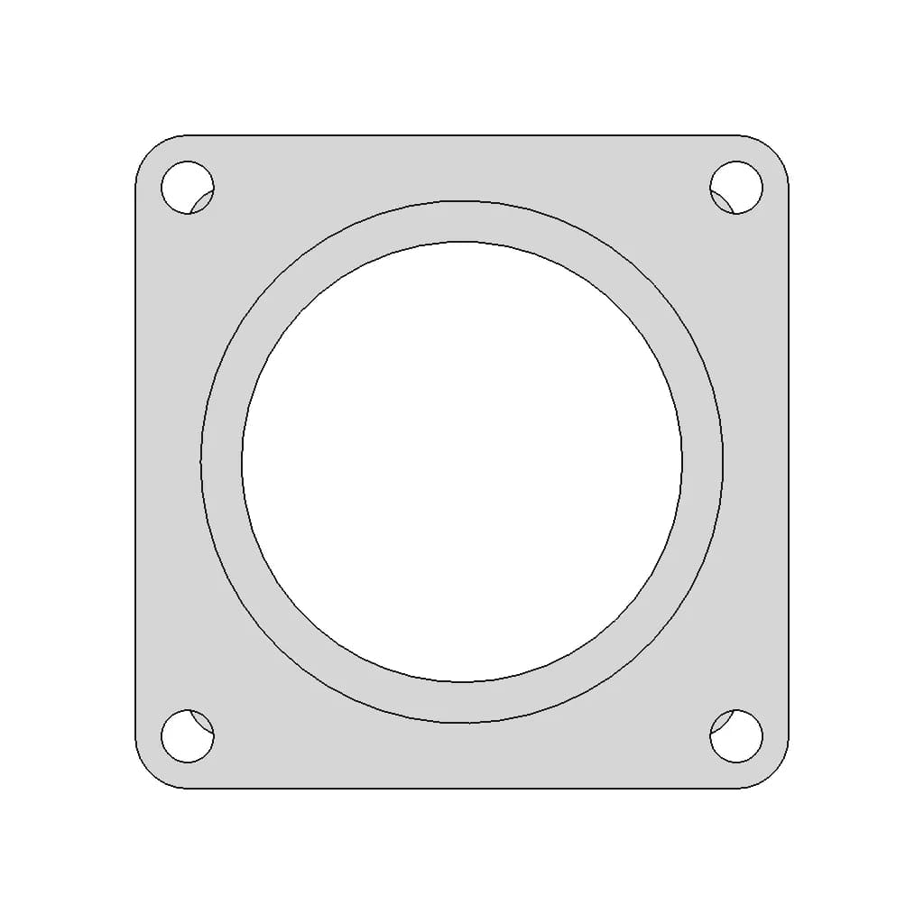 Thin Plate With 5 Holes And Curved Fillet - Standard Mechanical Component_0_0_degree_snapshot