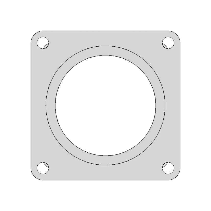 Thin Plate With 5 Holes And Curved Fillet - Standard Mechanical Component