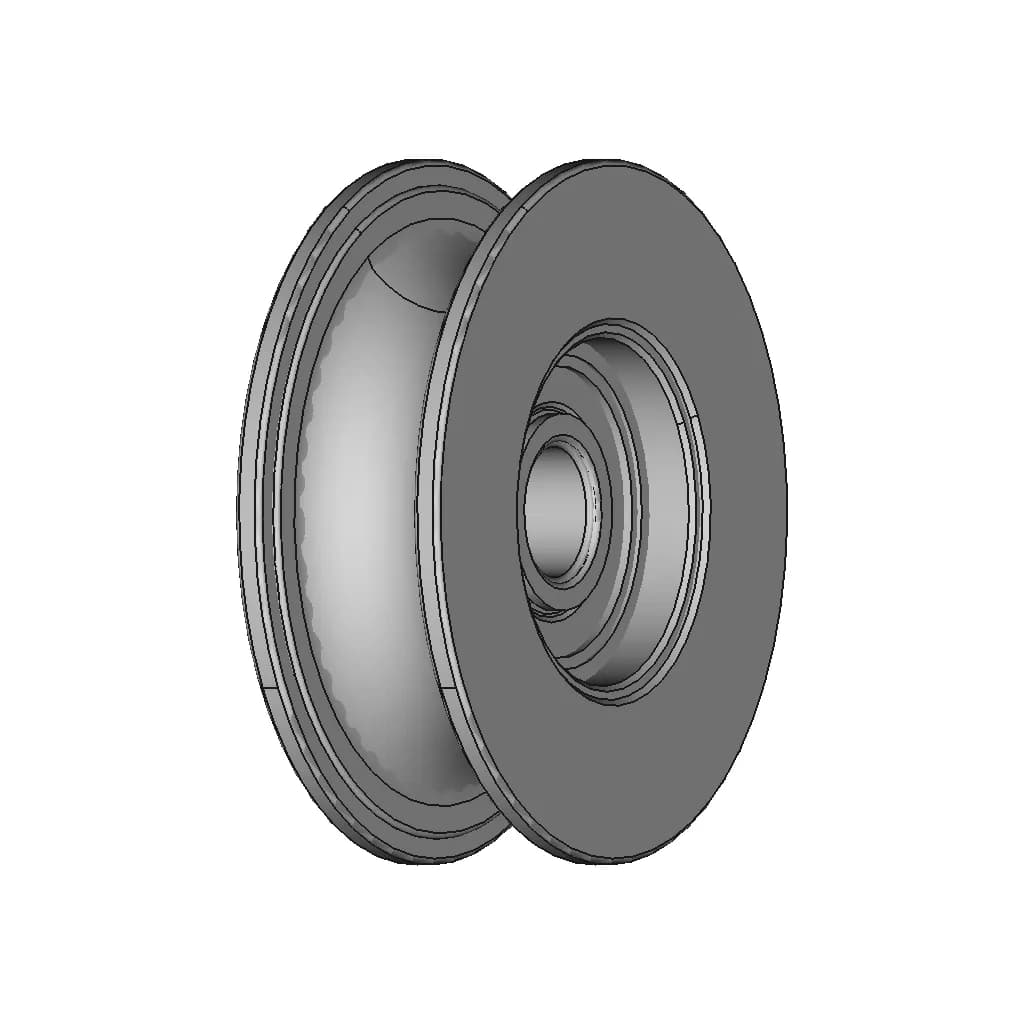 Metal Roller With Bearing 12X60X20 Mm, U-Shaped Groove - Standard Mechanical Component_60_30_degree_snapshot