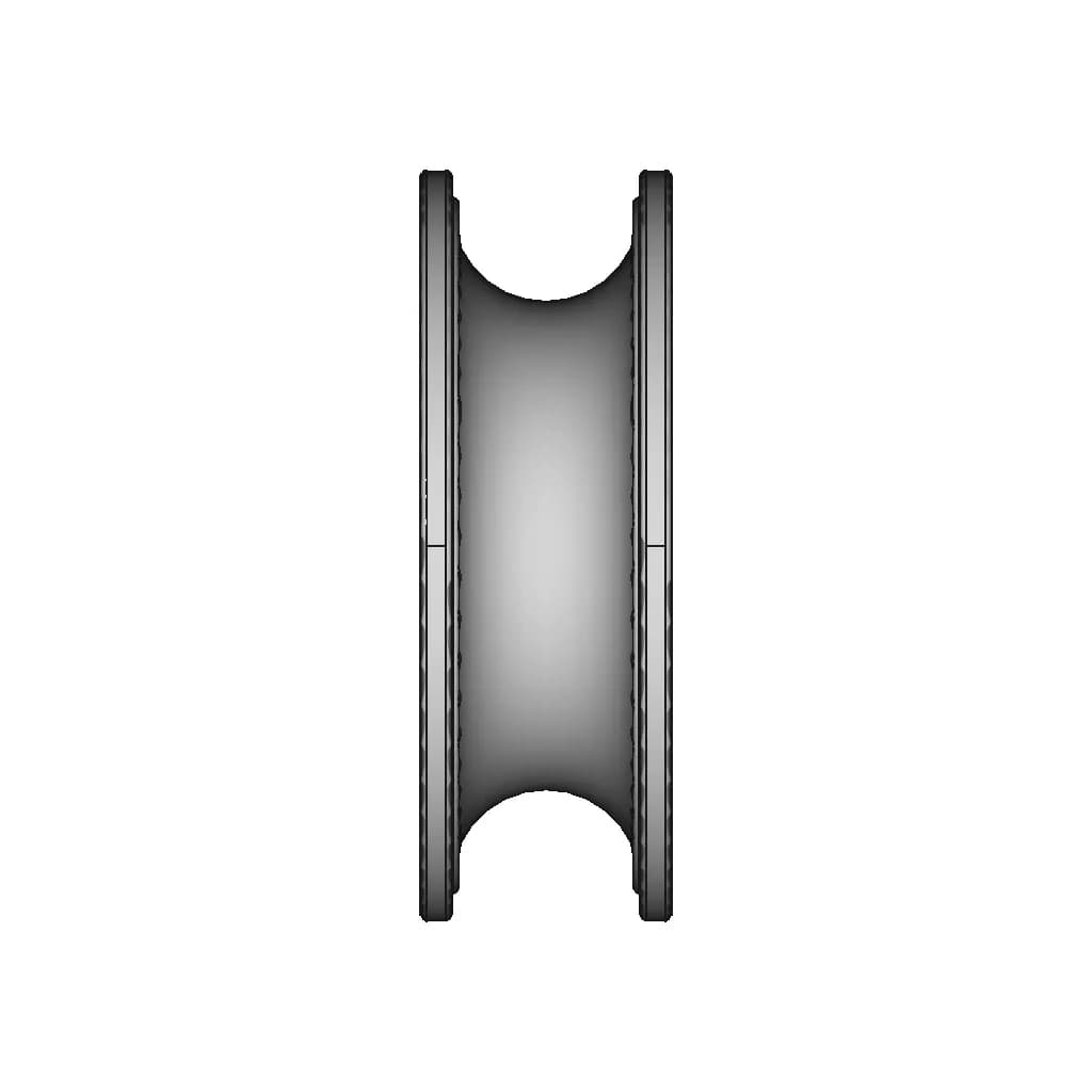 Metal Roller With Bearing 12X60X20 Mm, U-Shaped Groove - Standard Mechanical Component_90_0_degree_snapshot