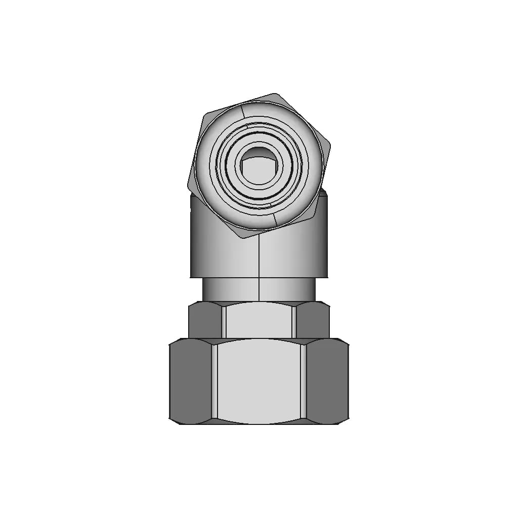 90° Per Ø12 Mm Compression Fitting - 1/2" Female Free Nut | 3D Engineering Design File_0_90_degree_snapshot