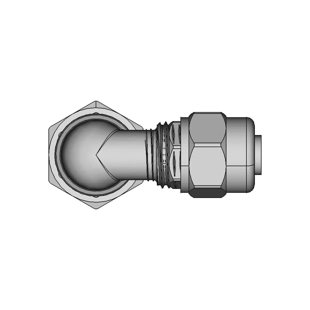 90° Per Ø12 Mm Compression Fitting - 1/2" Female Free Nut | 3D Engineering Design File_270_0_degree_snapshot