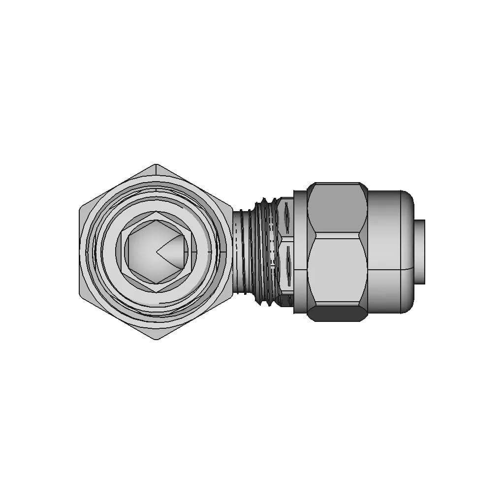 90° Per Ø12 Mm Compression Fitting - 1/2" Female Free Nut | 3D Engineering Design File_90_0_degree_snapshot