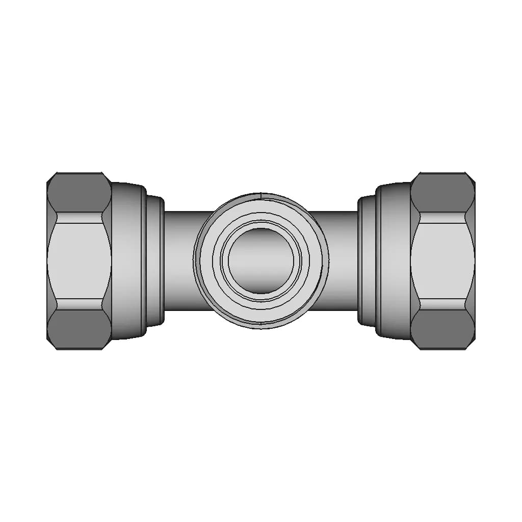 Noyon & Thiebault 1/2" Tee Fitting - 3 Configurations - Downloadable CAD Representation_270_0_degree_snapshot