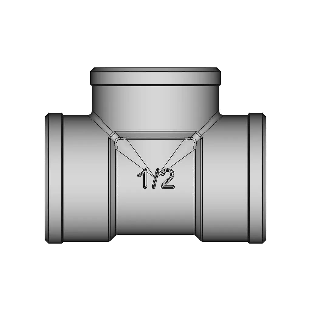 Pepte 1/2" Tee Fitting Ff-F | High-Quality CAD Model_0_0_degree_snapshot