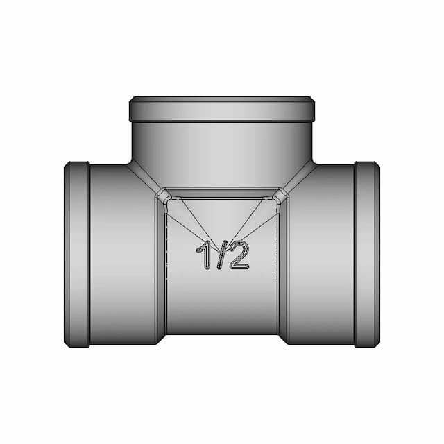 Pepte 1/2" Tee Fitting Ff-F | High-Quality CAD Model
