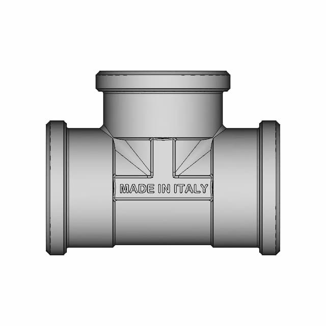 Tecuro 1/2" Female Brass Tee Fitting - Downloadable CAD Representation