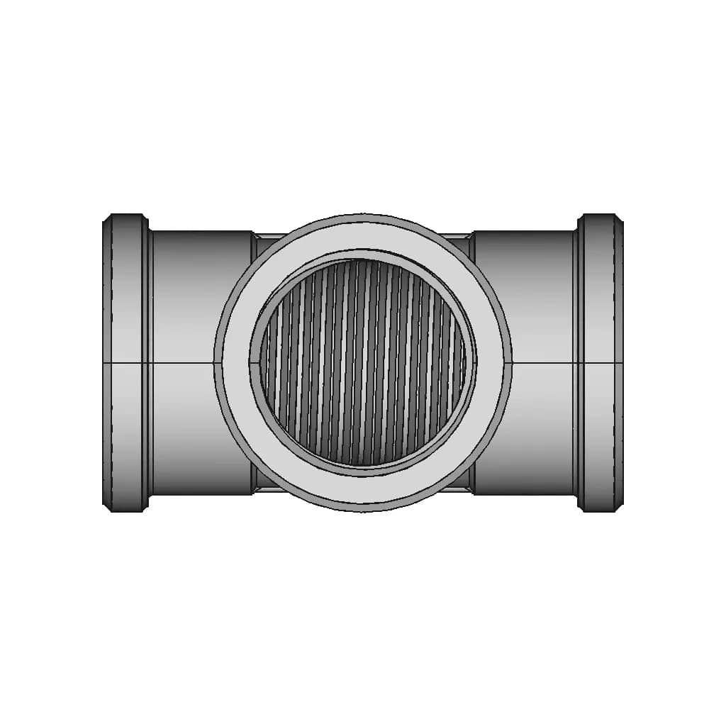 Tecuro 1/2" Female Brass Tee Fitting - Downloadable CAD Representation_270_0_degree_snapshot