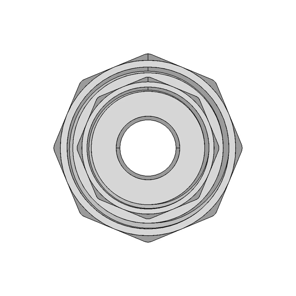 Brass 1" Female To 1/2" Male Fitting - Downloadable CAD Representation_0_270_degree_snapshot