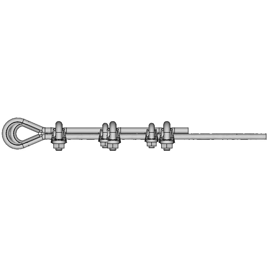 Wire Rope Thimble & 3 Clamps - Standard Mechanical Component_0_270_degree_snapshot