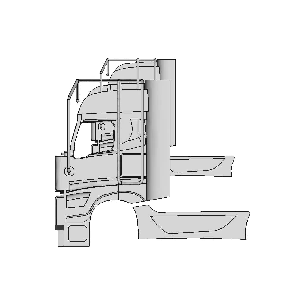 Mercedes Truck Actros Cabin | 3D Engineering Design File_0_90_degree_snapshot