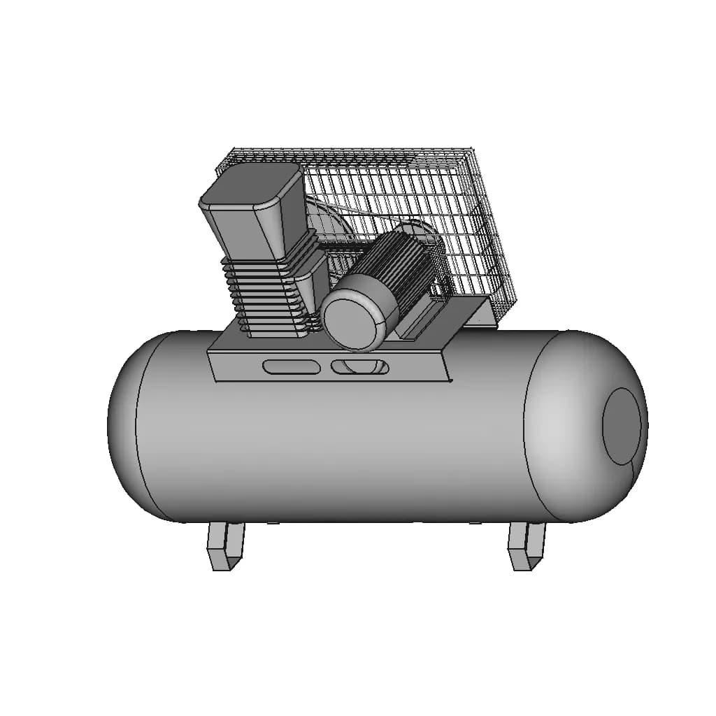 Compressor 4Kw Pse5.5B-270-3 | High-Quality CAD Model_60_30_degree_snapshot