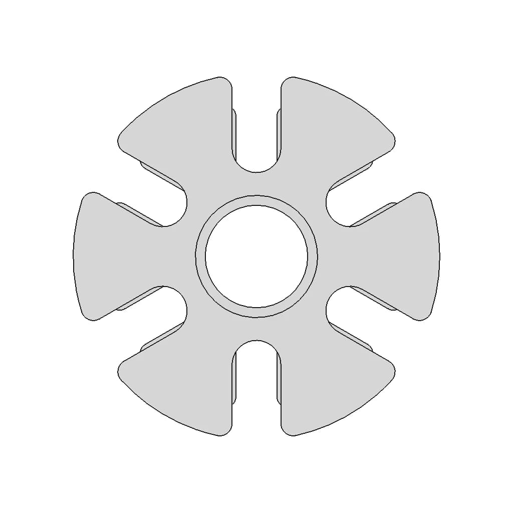 Six-Lobed Coupling Spacer With Central Bore | High-Quality CAD Model_0_0_degree_snapshot