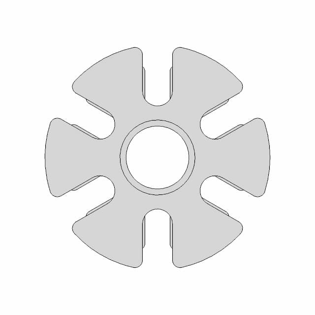 Six-Lobed Coupling Spacer With Central Bore | High-Quality CAD Model