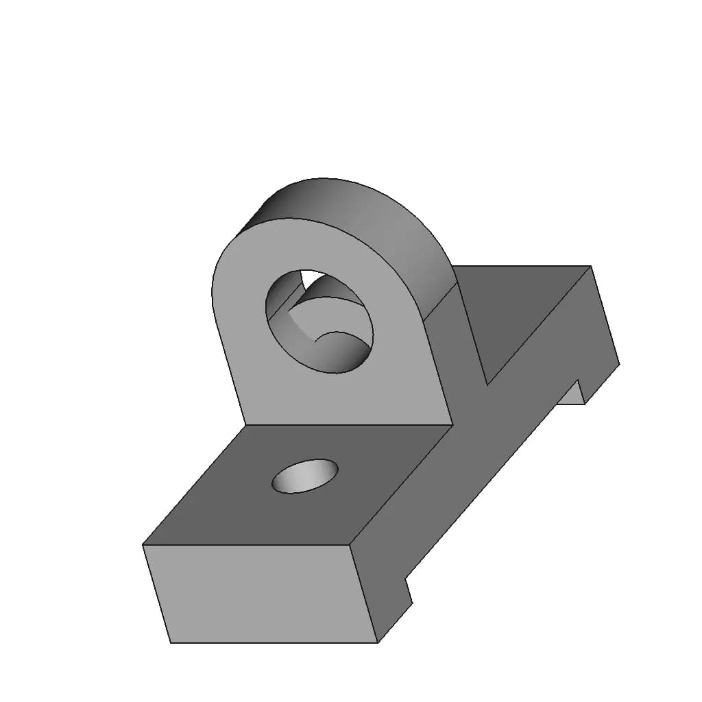 Mounting Bracket With Cylindrical Support Hole | High-Quality CAD Model_60_30_degree_snapshot