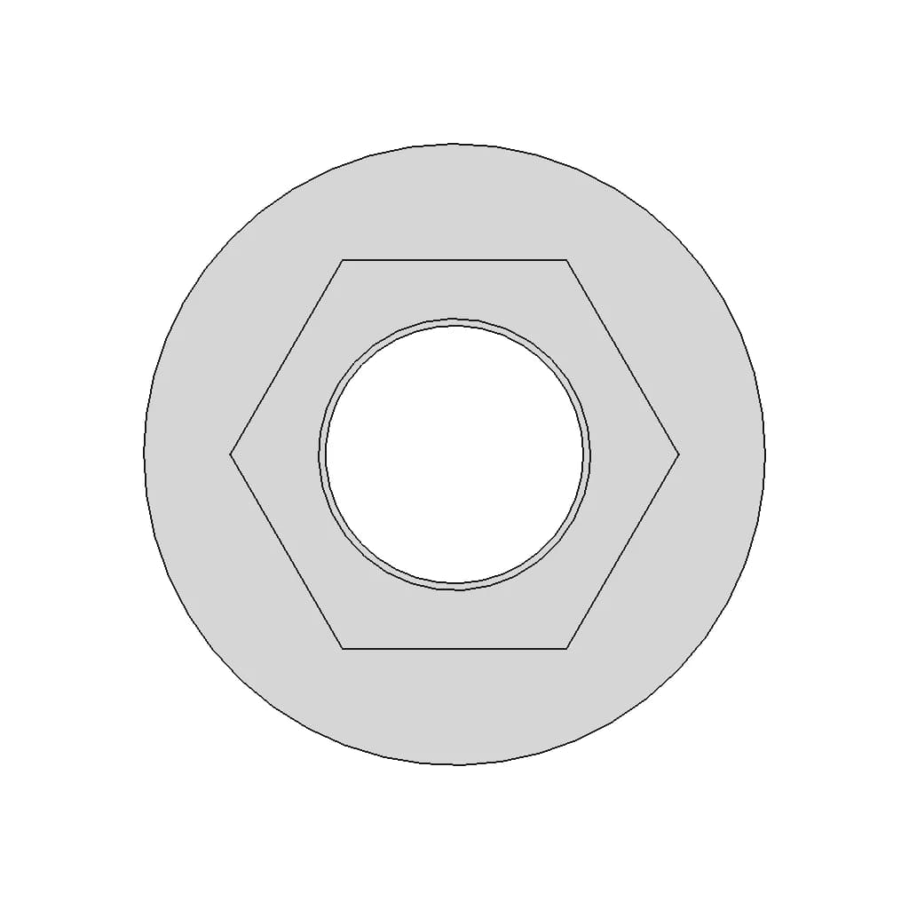 Hexagonal Coupling Washer With Central Hole | High-Quality CAD Model_0_0_degree_snapshot