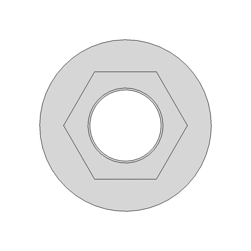 Hexagonal Coupling Washer With Central Hole | High-Quality CAD Model