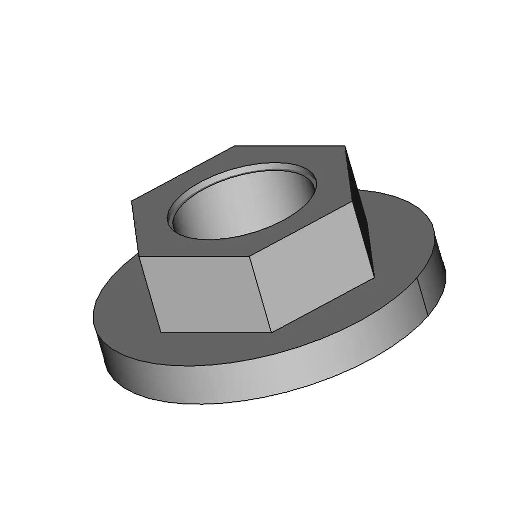 Hexagonal Coupling Washer With Central Hole | High-Quality CAD Model_60_30_degree_snapshot