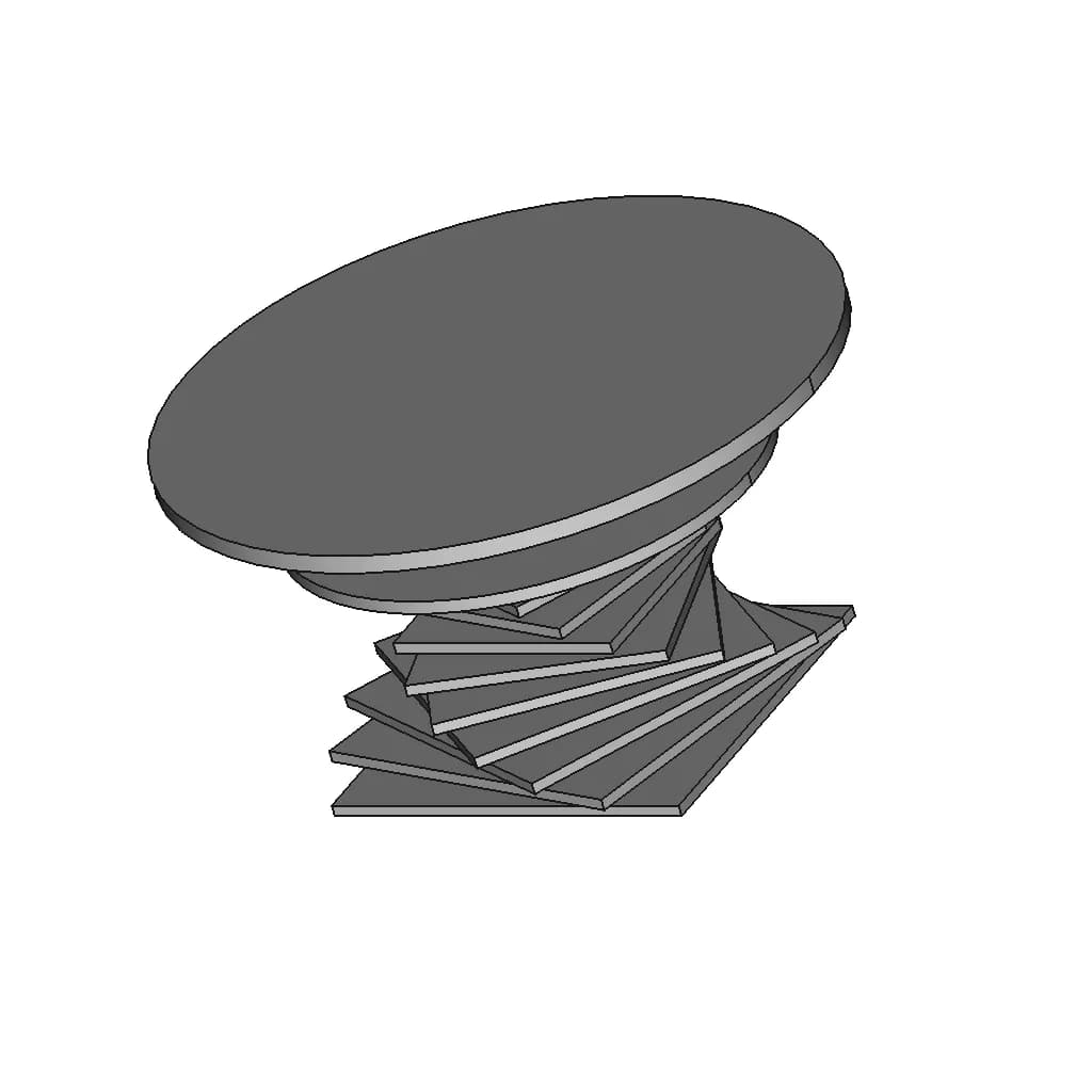 Circular Coffee Table 1 - Downloadable CAD Representation_60_30_degree_snapshot
