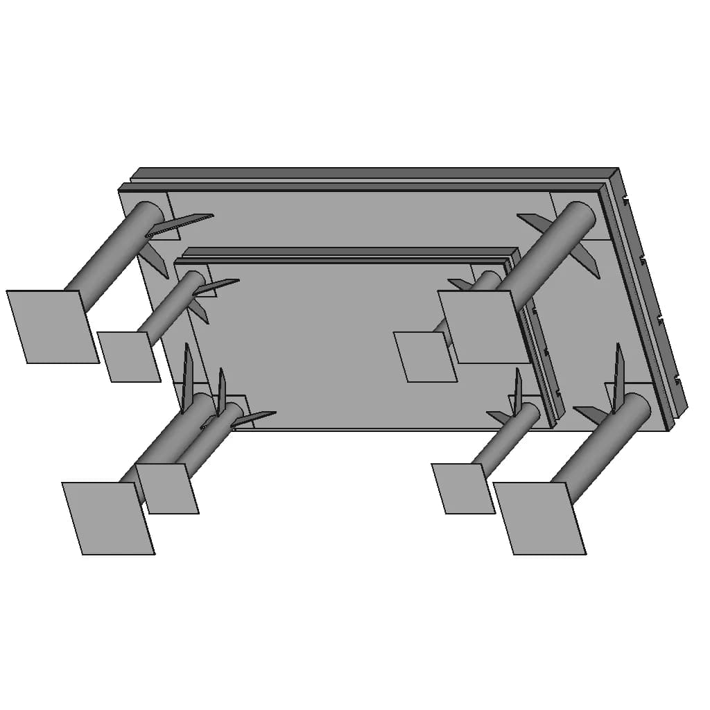 Fixture T Slot Table With 4 T Slots Cast Iron Plate 2M X 1M | 3D Engineering Design File_60_30_degree_snapshot