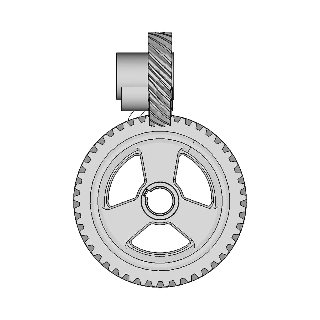 Engranaje Helicoidal De Ejes Cruzados | High-Quality CAD Model_0_0_degree_snapshot