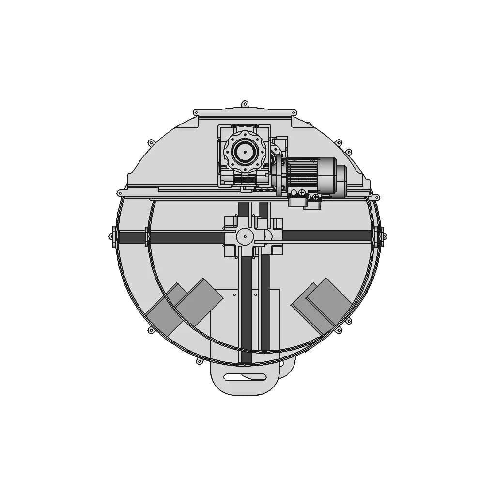 Stainless Steel Sand Core Mixer Tank - Downloadable CAD Representation_270_0_degree_snapshot