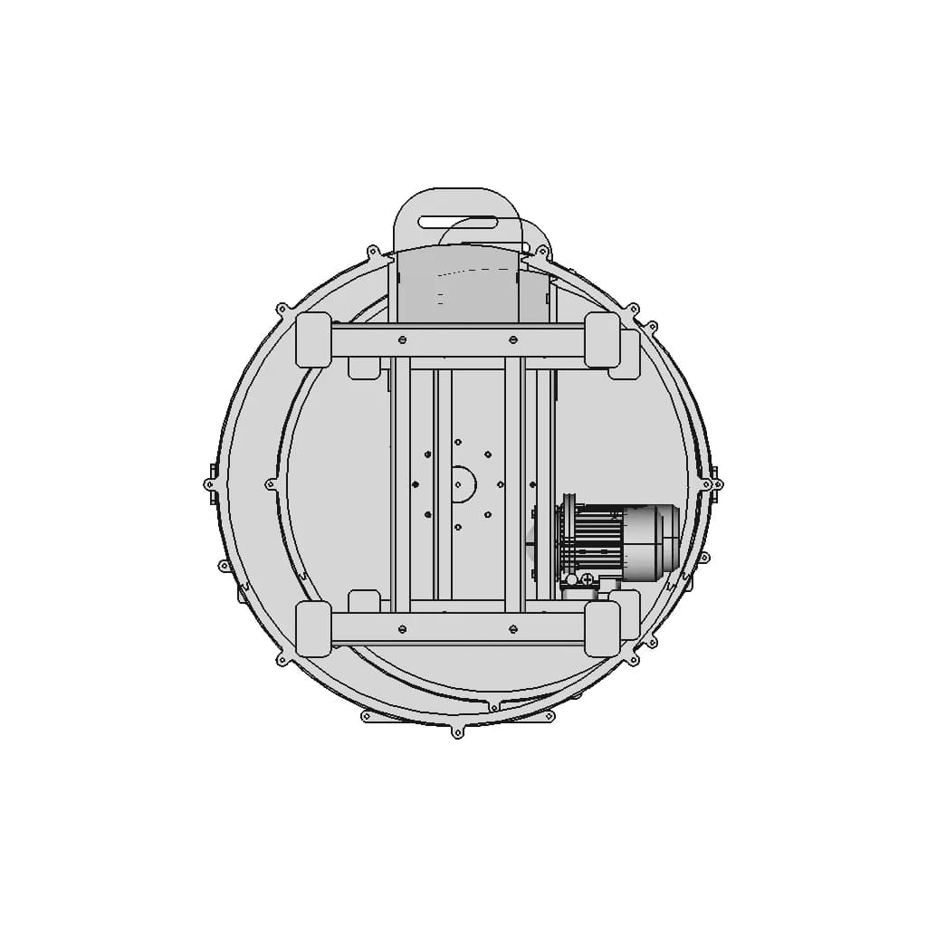Stainless Steel Sand Core Mixer Tank - Downloadable CAD Representation_90_0_degree_snapshot