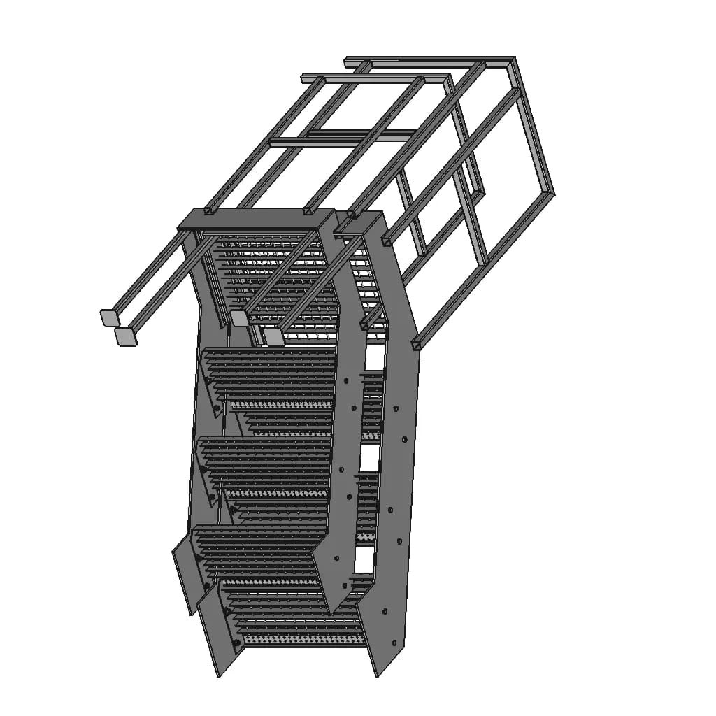 Staircase With Platform - Standard Mechanical Component_60_30_degree_snapshot