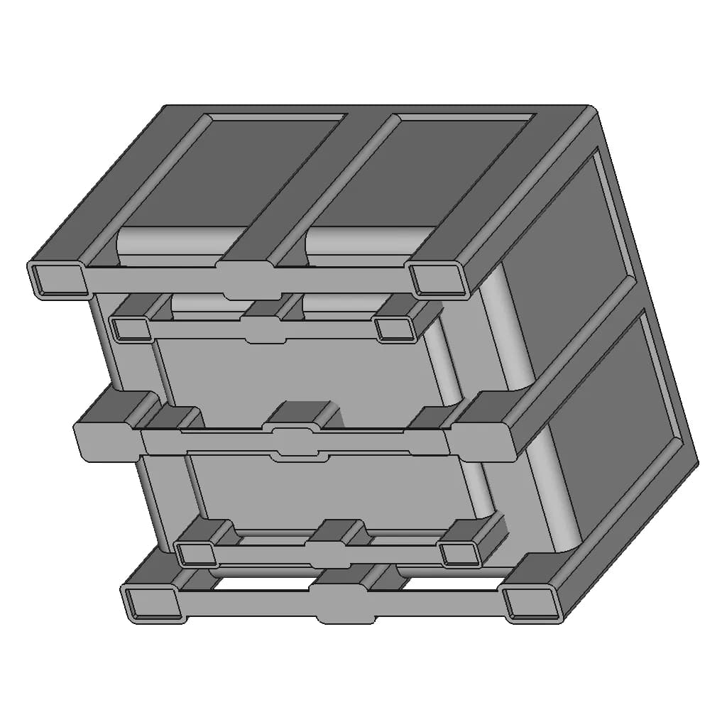 Plastic Pallet Box 1200X1000 - Standard Mechanical Component_60_30_degree_snapshot