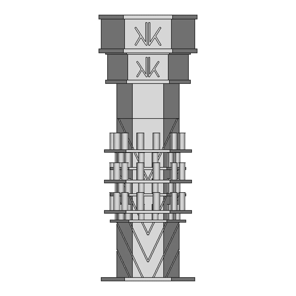 Hexagonal Freestanding Display Tower Unit - Standard Mechanical Component_0_0_degree_snapshot