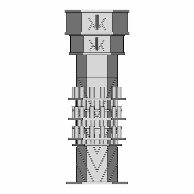 Hexagonal Freestanding Display Tower Unit - Standard Mechanical Component