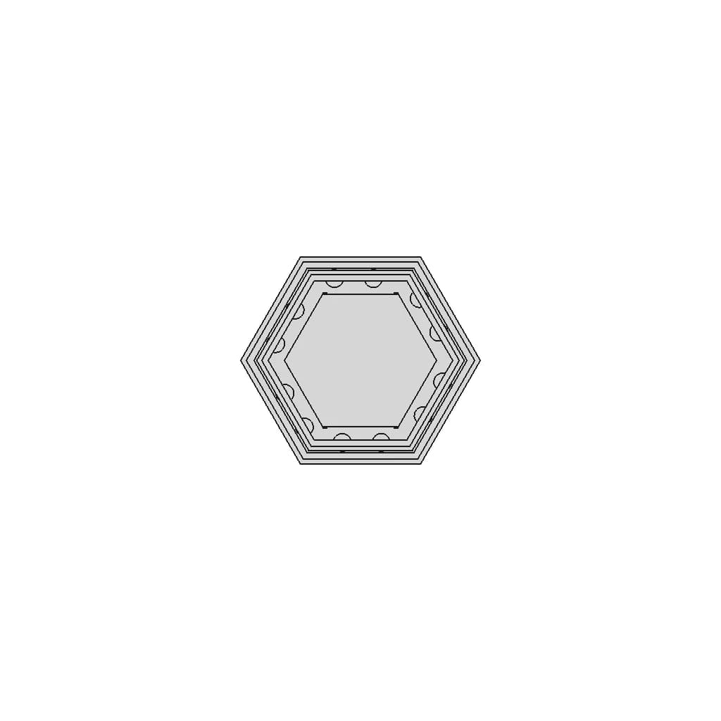 Hexagonal Freestanding Display Tower Unit - Standard Mechanical Component_270_0_degree_snapshot