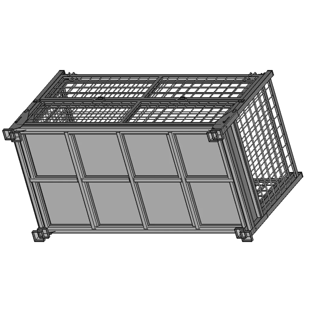 Collapsible Cage Pallet - Downloadable CAD Representation_60_30_degree_snapshot