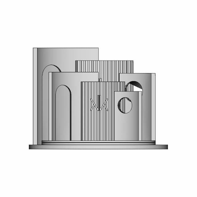 Half Moon Geometric Minimalist Abstract Podium | 3D Engineering Design File