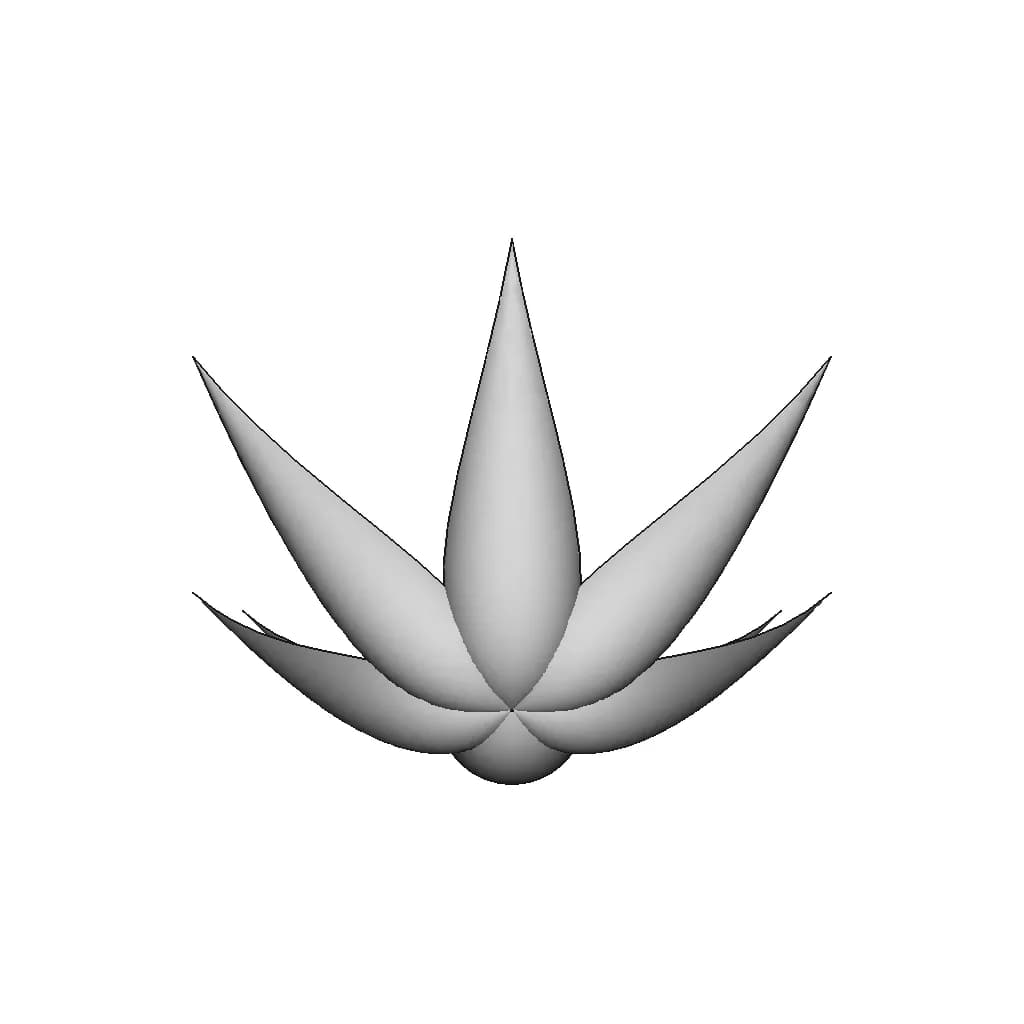 Flower - Downloadable CAD Representation_90_0_degree_snapshot