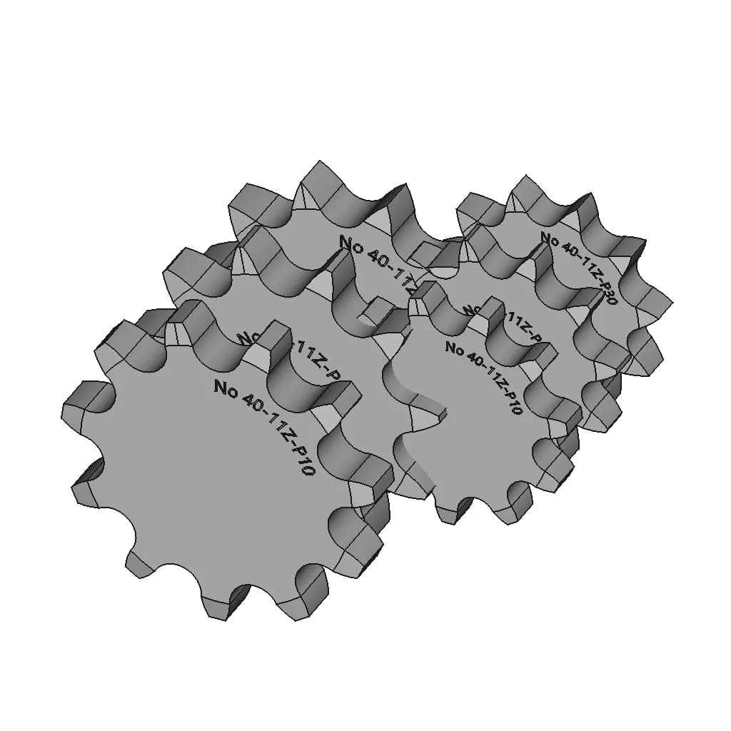 Sprocket Chain No40 Compare Angle - Downloadable CAD Representation_60_30_degree_snapshot
