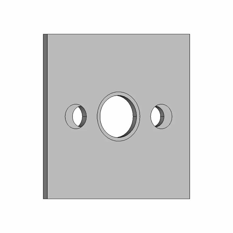 Big Square With A Big Hole In Middle And 2 Other Holes | High-Quality CAD Model
