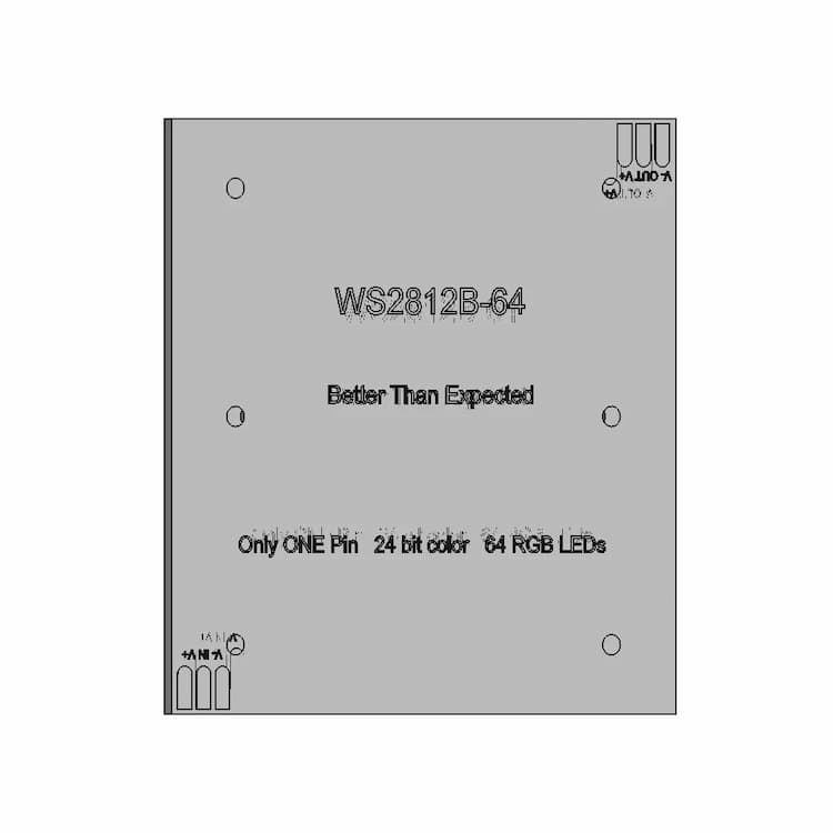 Ws2812B Rgb Led Matrix 8X8 - 24 Bit Color - Standard Mechanical Component
