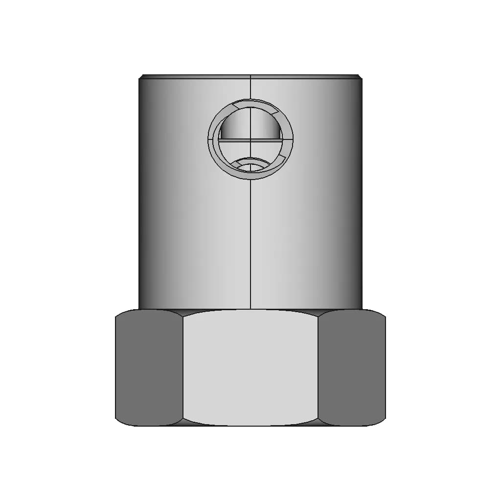 Brass Rc Wheel Hex Shaft Coupler 3-8Mm | 3D Engineering Design File_0_0_degree_snapshot