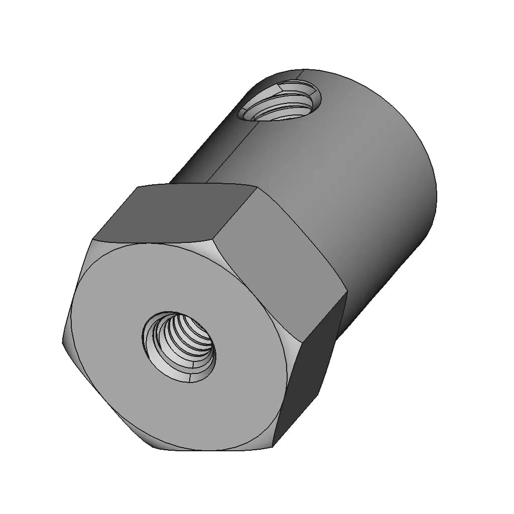 Brass Rc Wheel Hex Shaft Coupler 3-8Mm | 3D Engineering Design File_60_30_degree_snapshot