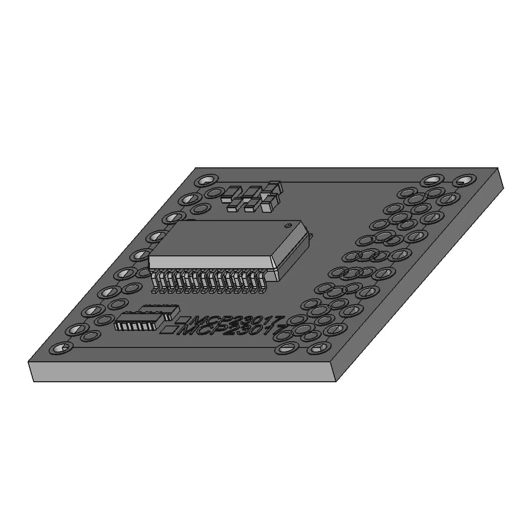 Mcp23017 Module - 16Bits I/O Expander I2C | High-Quality CAD Model_60_30_degree_snapshot