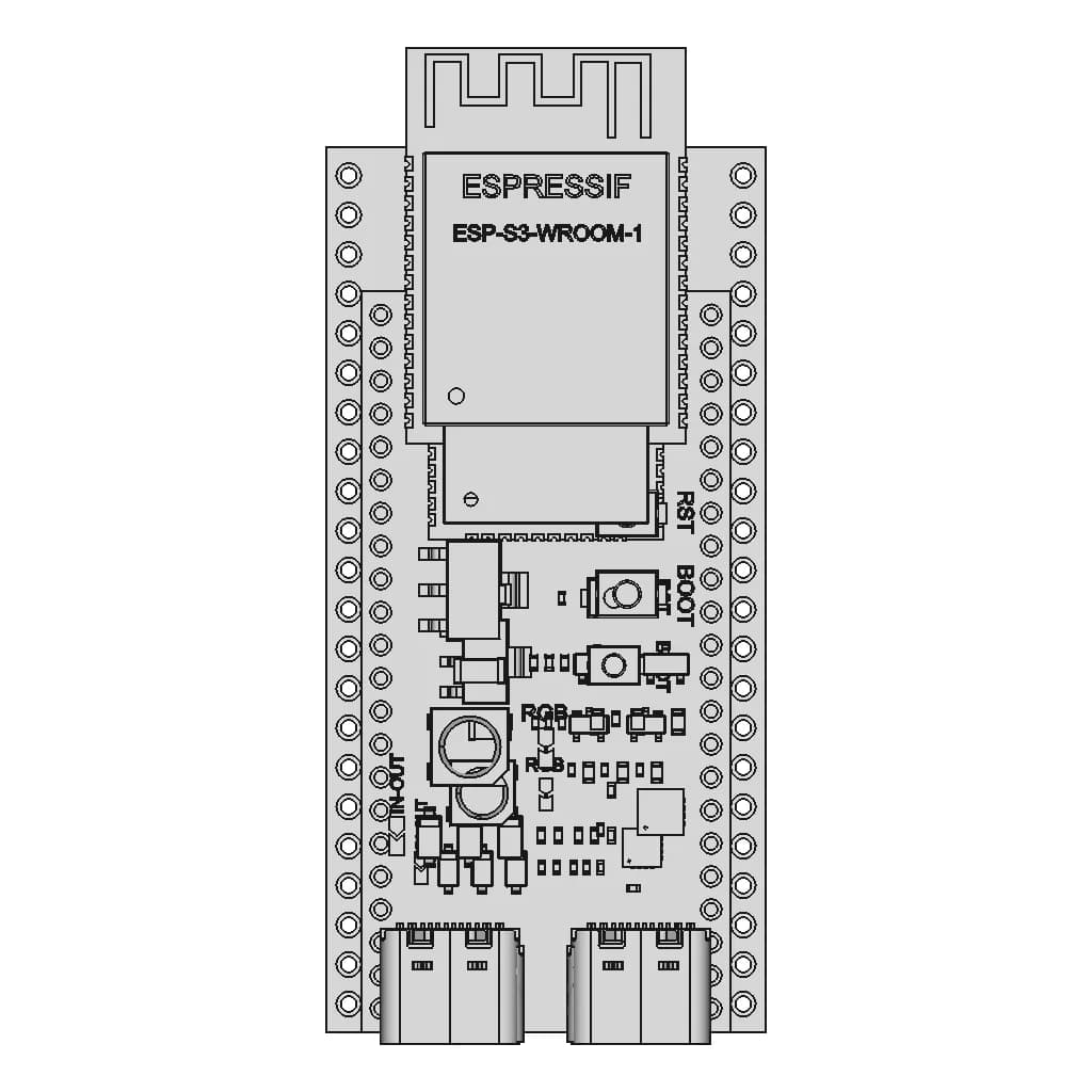 Esp32-S3-Wroom-1 Devkit - Downloadable CAD Representation_0_0_degree_snapshot