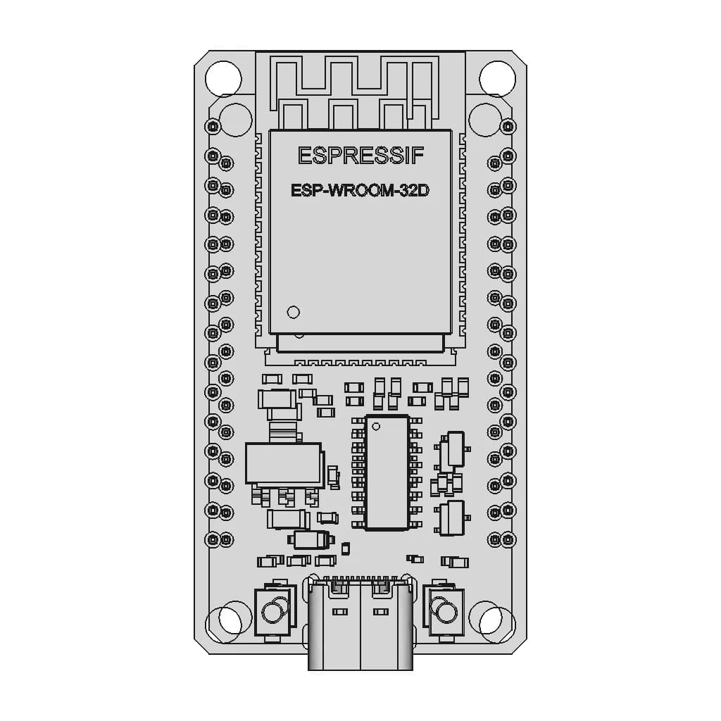 Esp32-Wroom-32D Devkit Ch340 Usb-C | High-Quality CAD Model_0_0_degree_snapshot