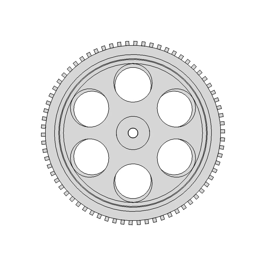100Mm X 20Mm Toy Wheel Robocraze | 3D Engineering Design File_0_0_degree_snapshot