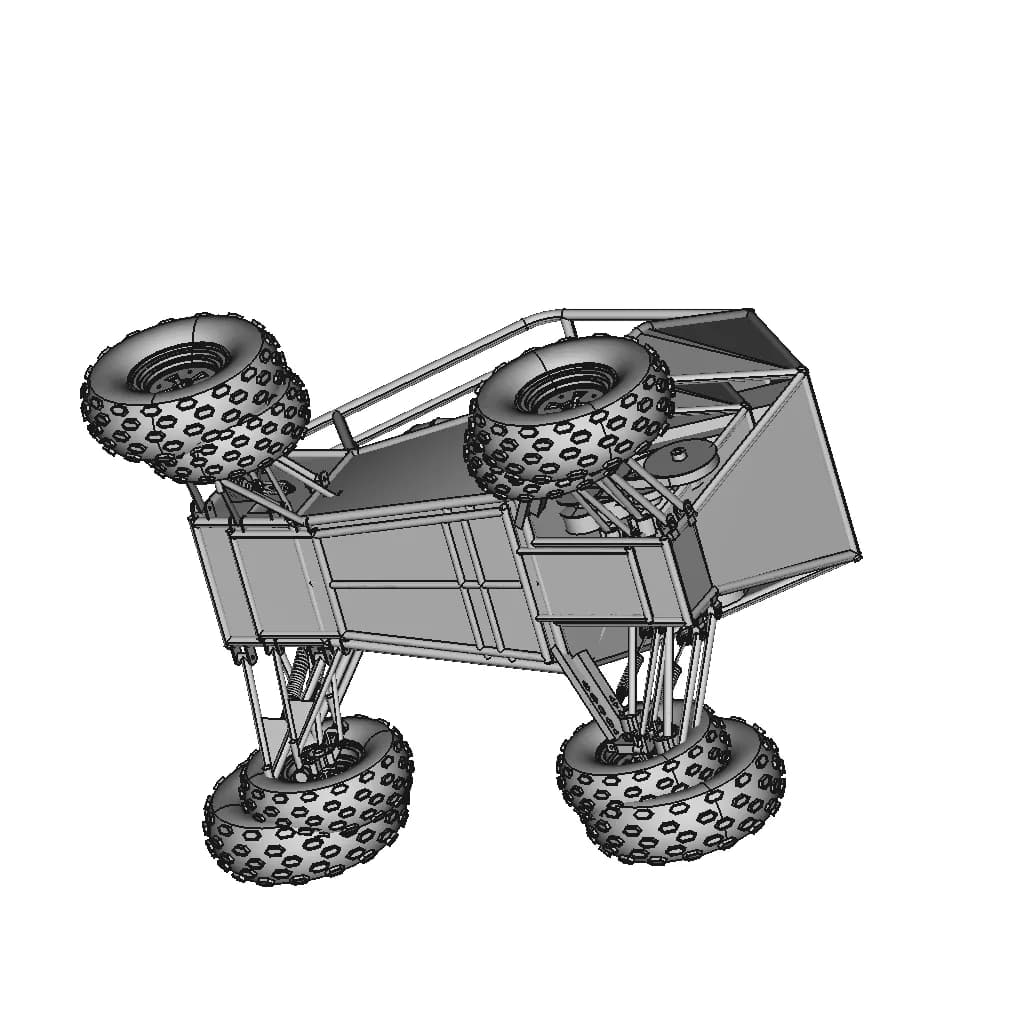 Vehicle Wheel Chassis - Step File - Downloadable CAD Representation_60_30_degree_snapshot