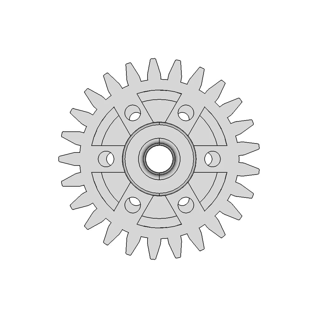 [2146] Spear Gear 25T (Plastic Pinion Gear) For Robotics & Science Projects - Standard Mechanical Component_0_90_degree_snapshot