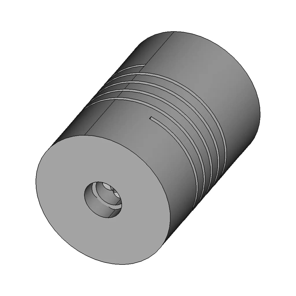 [7862] Aluminum Flexible Coupling Coupler Helical Shaft 5Mm X 8Mm Sunrobotics_In - Standard Mechanical Component_60_30_degree_snapshot