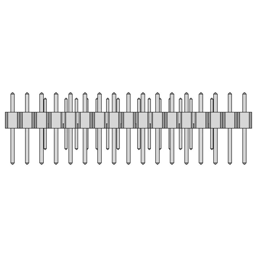 Tira Header Macho 1X17 | 3D Engineering Design File